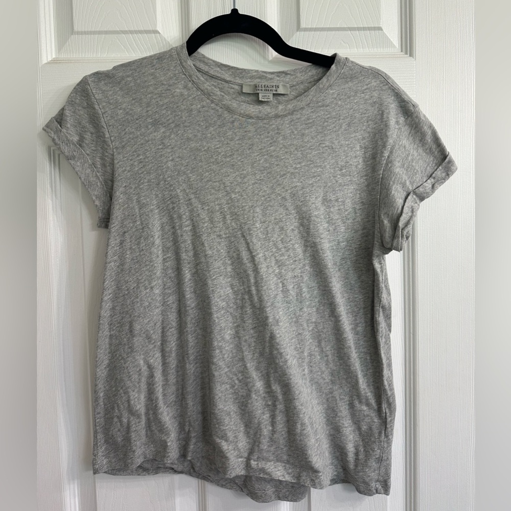All Saints Anna Cuff T-shirt, Grey size 6